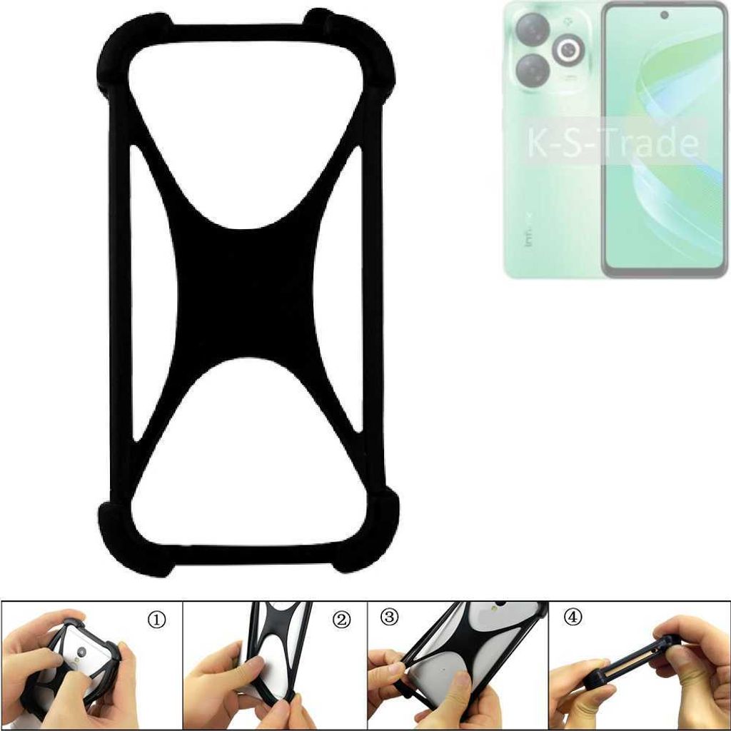 K-S-Trade Handy-Hülle Schutz-Hülle kompatibel mit Infinix Smart 9 Silikon Bumper TPU Softcase Smartphone Stoßschutz, schwarz