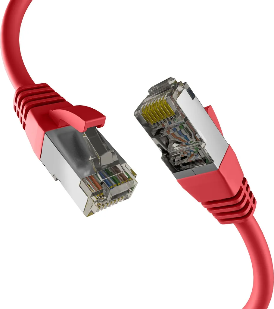 Cavo Ethernet Gaming Cat8.1 EFB 0.5m Rosso S/FTP 40Gb Lag-Free