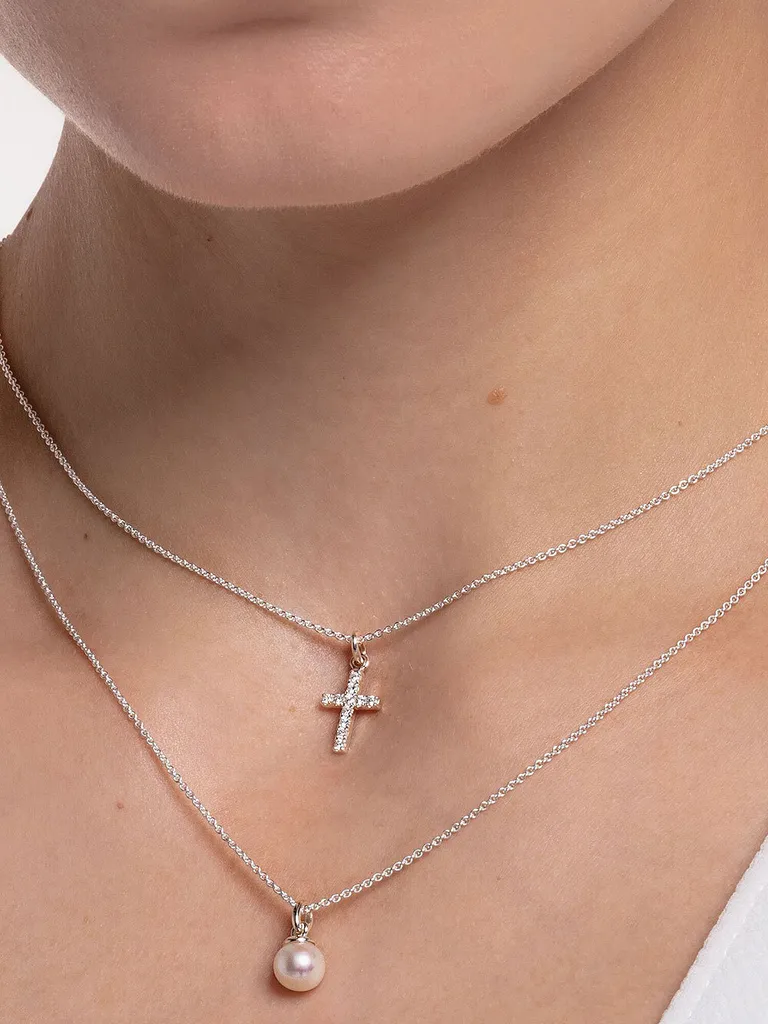THOMAS SABO Collana Donna In Argento 925 Con Pietra Di Vetro - Modello 32022495 - Catena Regolabile 45 Cm