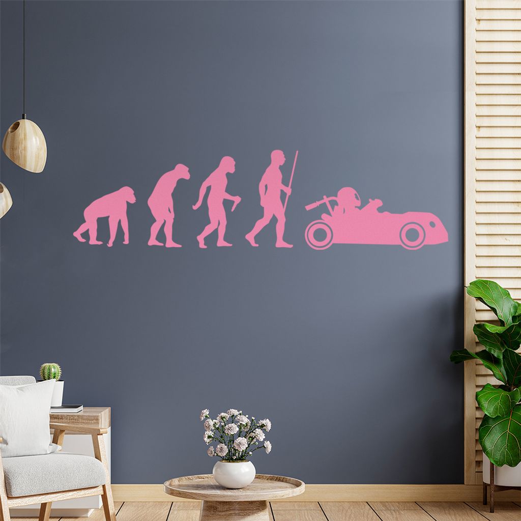 Kartsport fahren Evolution Wandtattoo Wandaufkleber Wall Sticker - Dekoration, Küche, Wohnzimmer, Schlafzimmer, Badezimmer