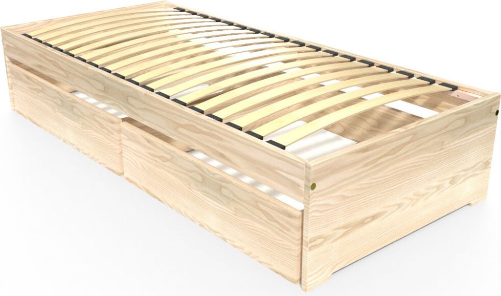 Bett mit Schublade 90x190 Malo - Naturlack