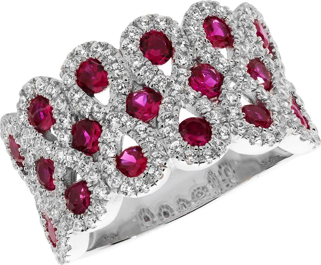 Raffinierter 925 Sterling Silber Damen - Ring mit Zirkonia, 49 (15.6); TRS27558RSJ