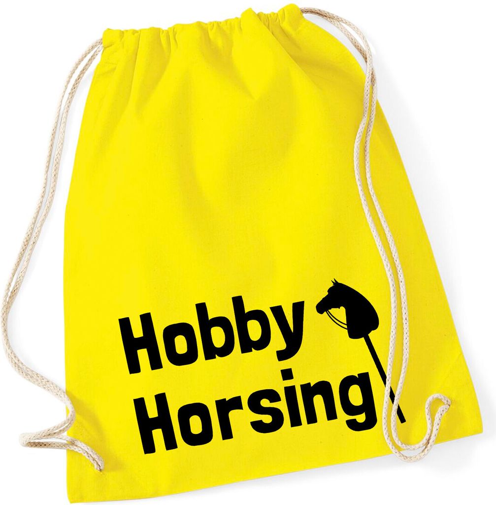 Huuraa Turnbeutel Hobby Horsing Steckenpferd 12 Liter Yellow Baumwolle Rucksack Geschenkidee