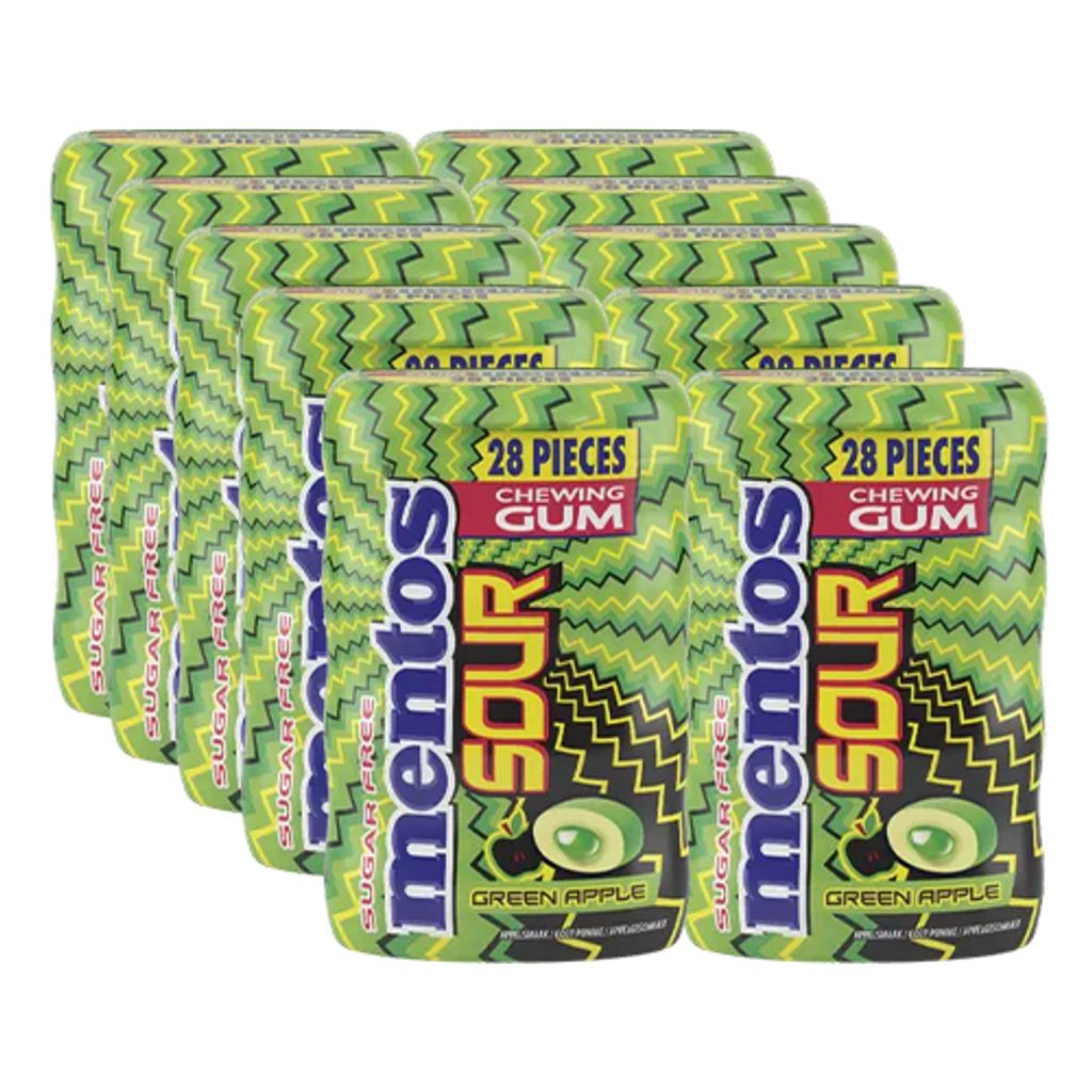 Mentos - Gomme acide alla mela verde senza zucchero - 10x Immagine del prodotto 