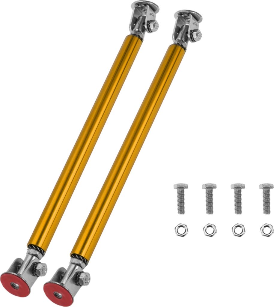 2 Stücke 15cm/5,91 Zoll Auto Splitter Stützstangen Einstellbare Front- und Heckstoßstangen-Lippen-Splitter-Strebenstangen Goldfarben Kein Bohren...
