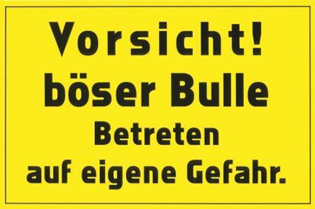 Warnschild - Vorsicht Böser Bulle - Gr. ca. 30x20cm - Landwirtschaft Tiere - 308582