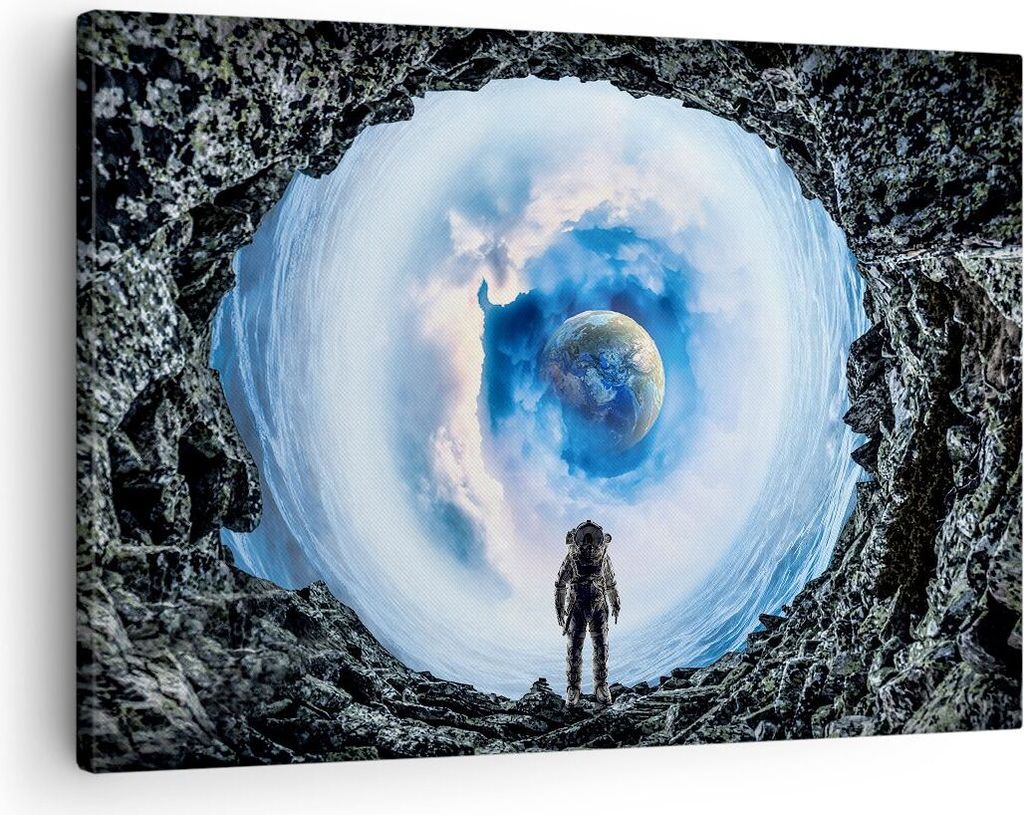 Bild auf Leinwand - Leinwandbild - Kosmos Planet - 70x50cm - Wand Bild - Wanddeko - Wandbilder - Leinwanddruck - Bilder - Kunstdruck - Wanddekorati...
