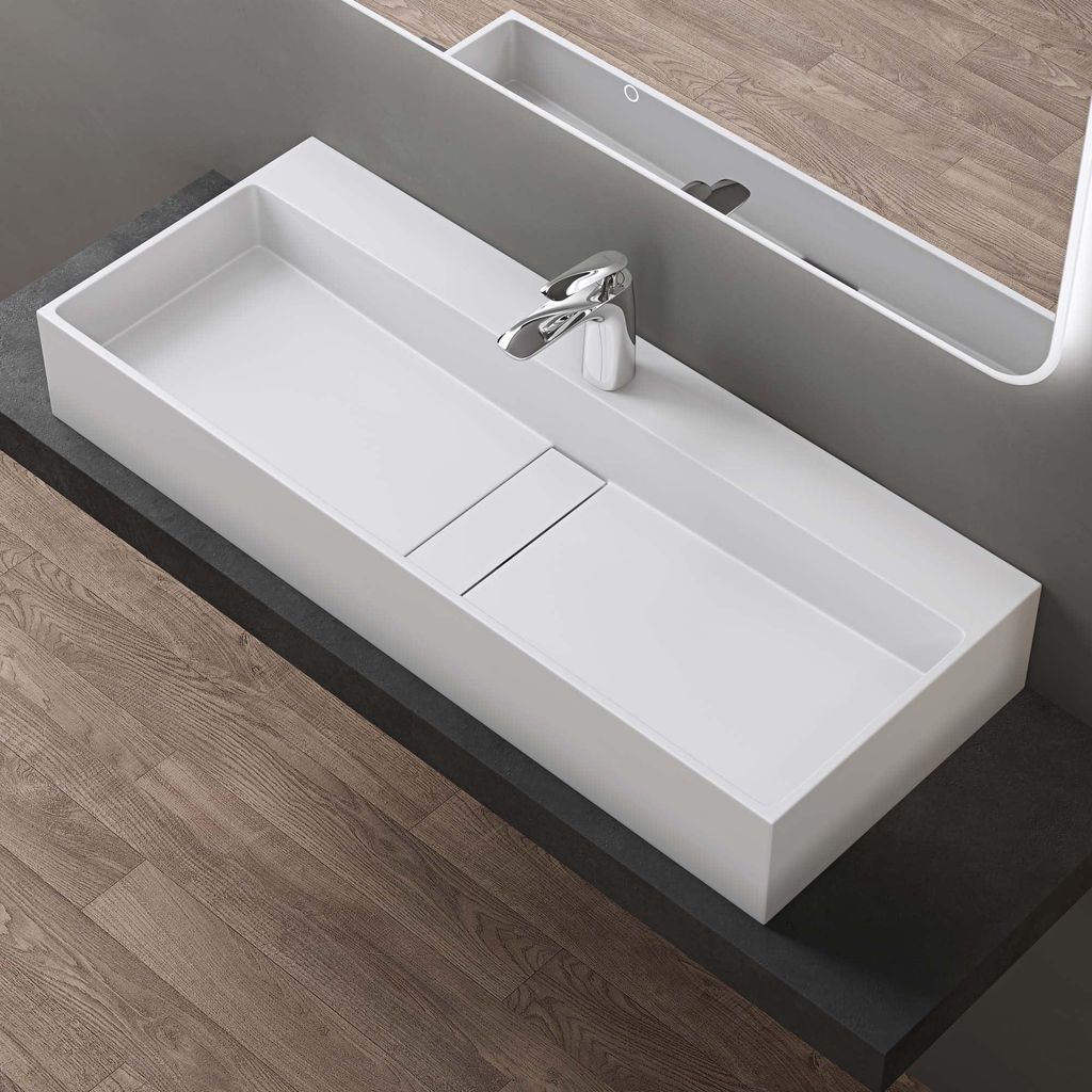 doporro Vasque à Poser Blanc Mat avec Bonde Lavabo de Salle Image du produit 