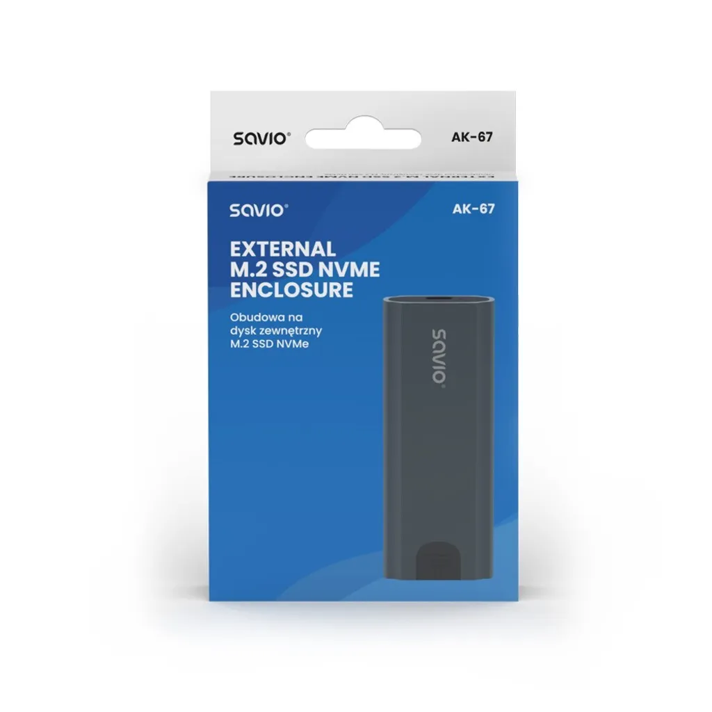 Savio AK-67 Enclosure SSD M.2 Grigio Siderale USB-C 3.1 NVMe - 4