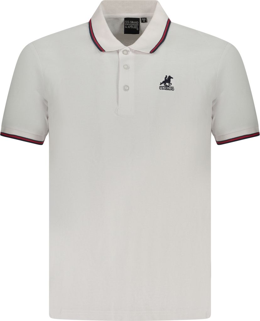 Weißes Kurzarm-Poloshirt für Herren mit Stickdetails und Logoelementen