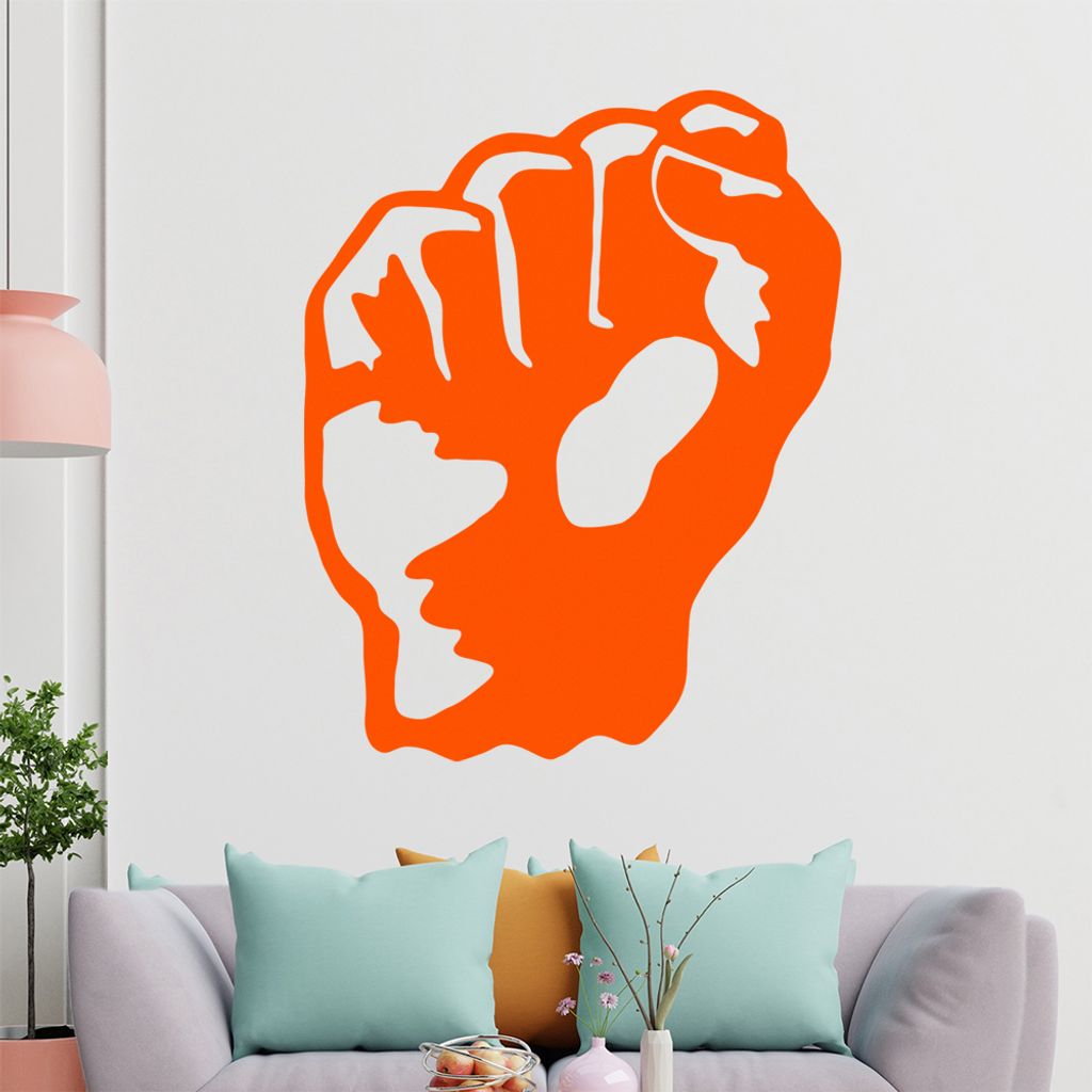 KIWISTAR Faust - Kampf Demo Anti Hand Wandtattoo in 6 Größen - Wandaufkleber Wall Sticker - Dekoration, Küche, Wohnzimmer, Schlafzimmer, Badezimmer