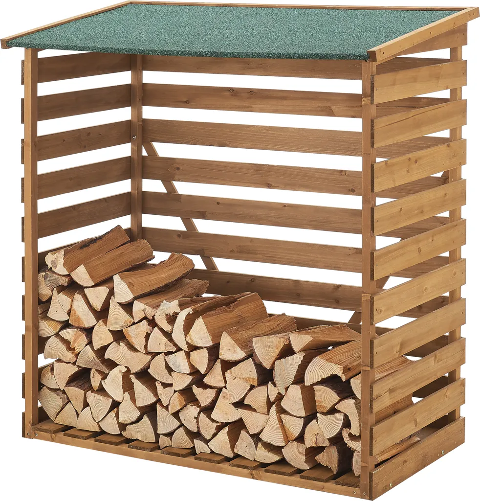Stocker son bois au sec avec cet abri en sapin 123x116x64cm pour l'hiver