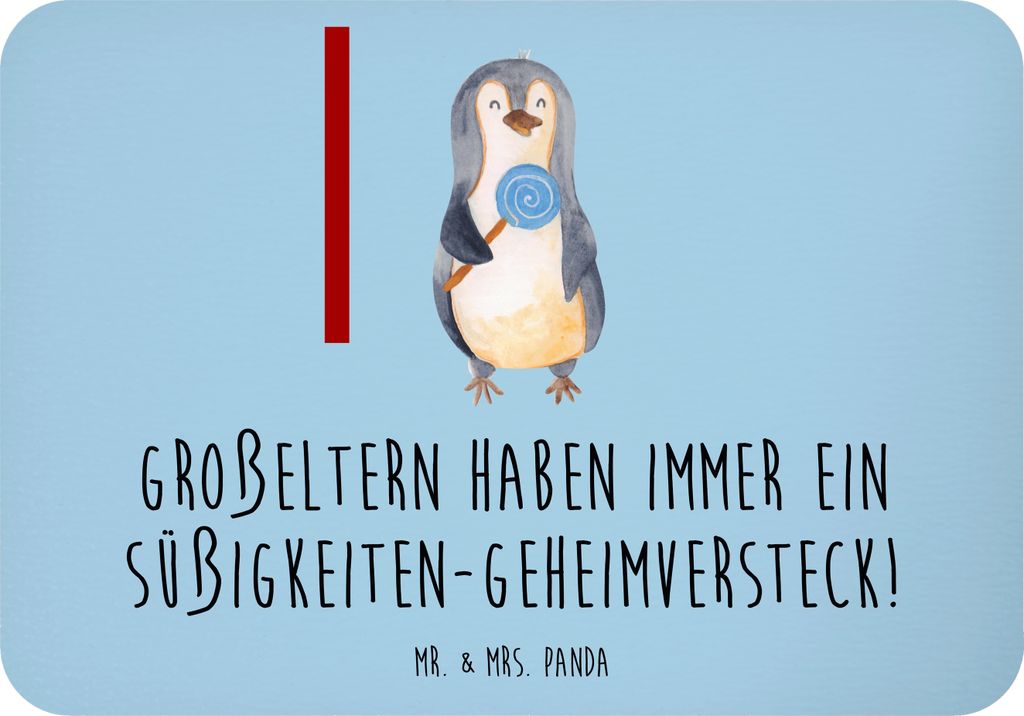 Mr. & Mrs. Panda Kühlschrankmagnet Großeltern Süßigkeiten - Blau Pastell - Geschenk, Generationen, handgemacht, Geheimversteck, holzmagnet, mag...