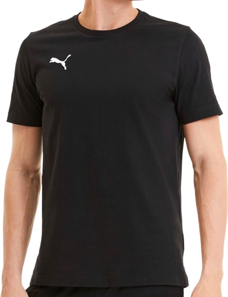 A person wearing a black Puma t-shirt.