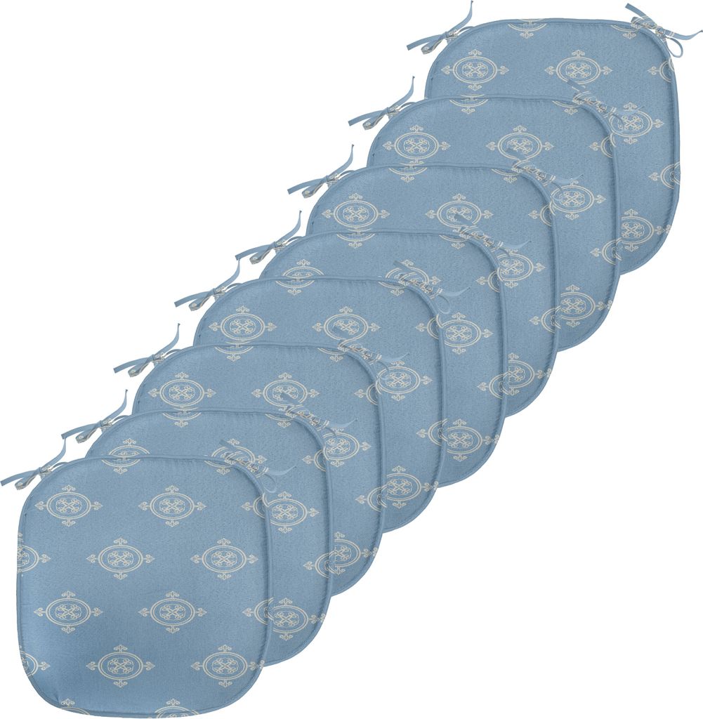 ABAKUHAUS Geometrisch Polster für Esszimmerstühle, Mittelalterliches Muster, Dekoratives wasserfestes Kissen mit Riemen für Küchensitze, 40 cm ...
