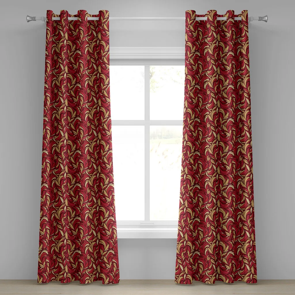 Rideaux décoratifs à motifs feuilles pour salon et chambre 280cm