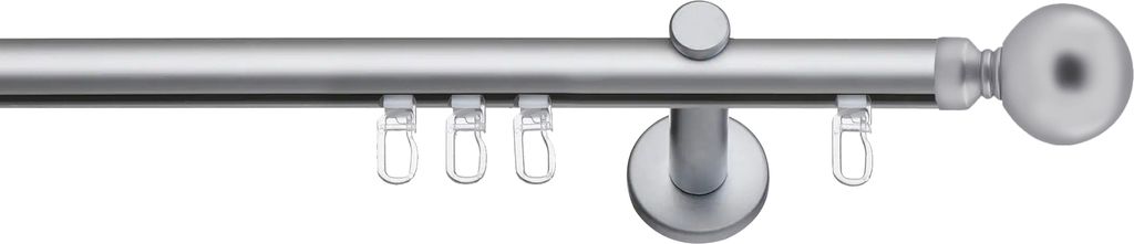 SN Deco - Innenlaufgarnitur Reims, 19 mm, 1-Lauf, chrom-matt, 320 cm (2x160 cm inkl. Verbinder)