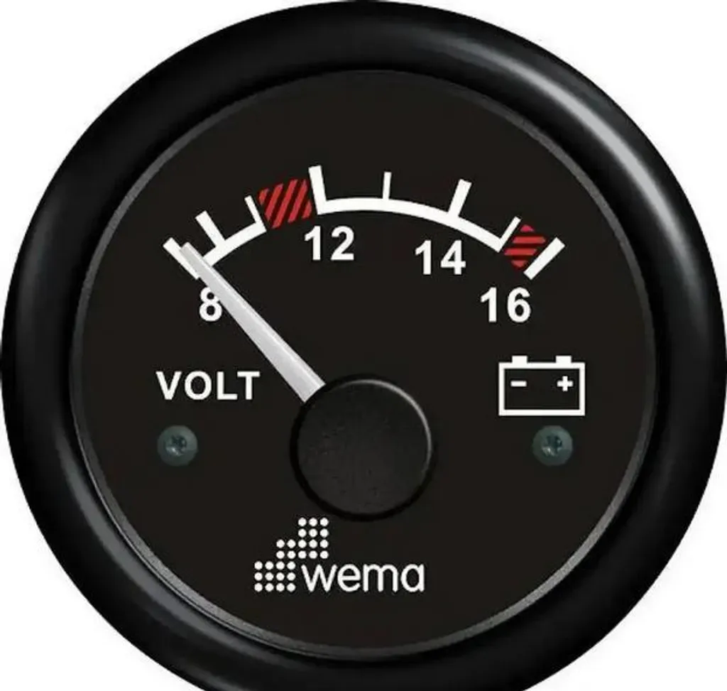 Voltmètre 12V Wema 110330 - Indicateur de Tension 8-16V Haute Précision