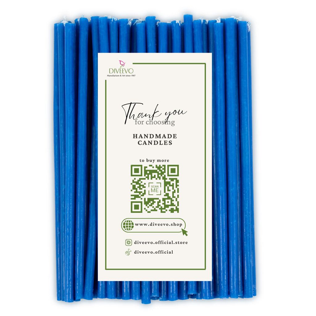 Kirchliche Blaue Bienenwachskerzen No 60 100 St