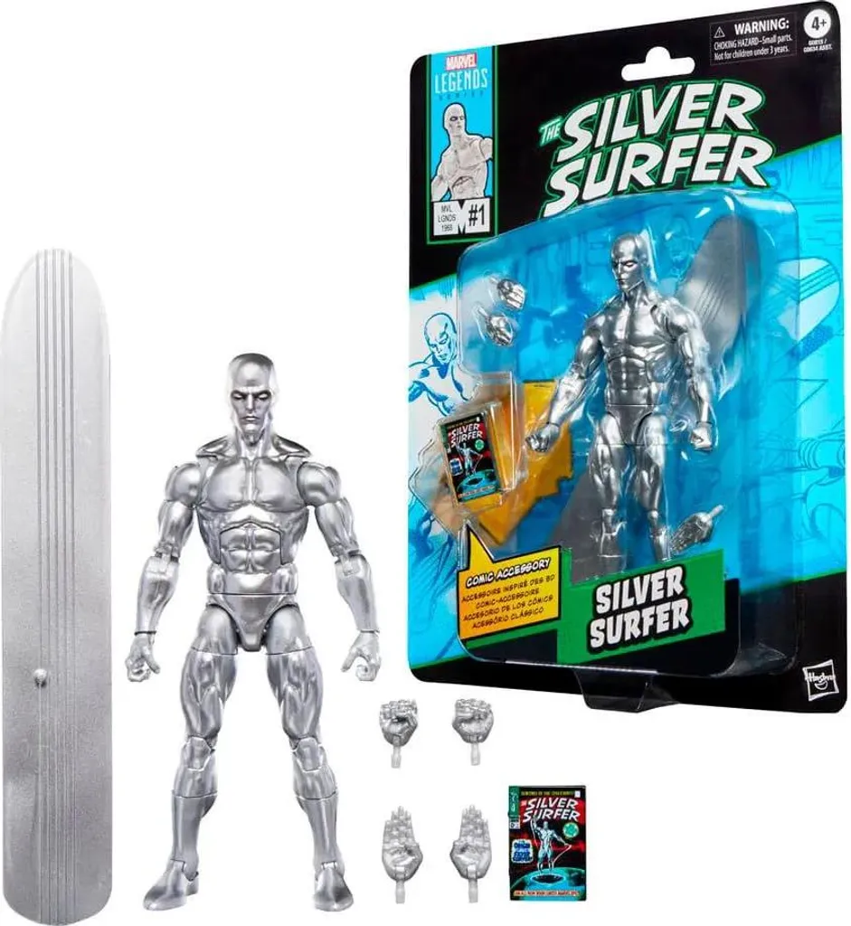 Figurine Silver Surfer Marvel robuste qui tient debout sur son surf - 3