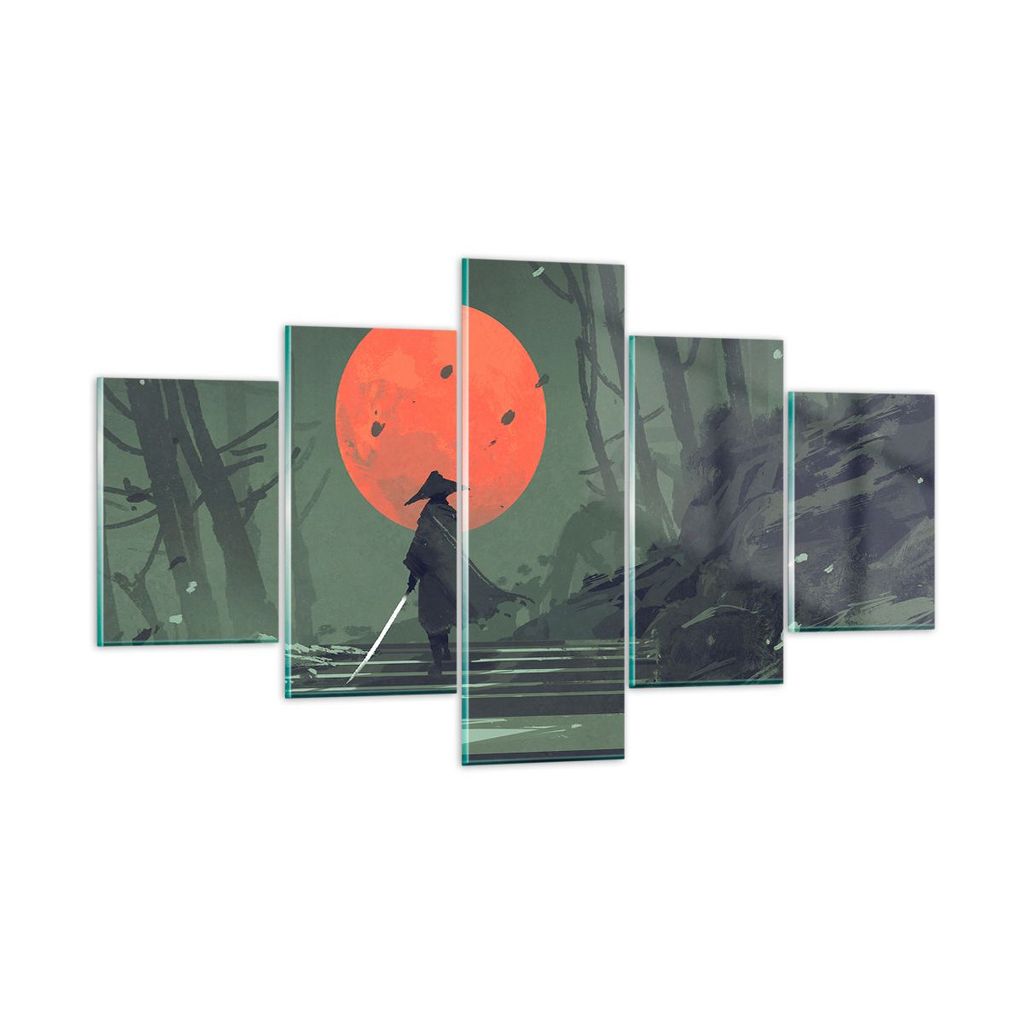 Bilder auf glas - Krieger Schwert - 125x70cm - Glasbilder - Wandbilder - Kunstdruck - zum Aufhängen bereit - Wanddekoration aus Glas - Glas Bilder...