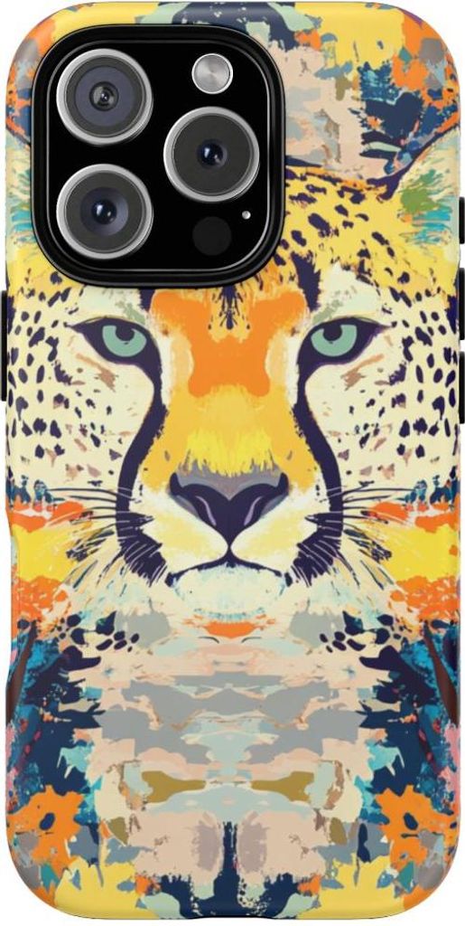 Abstraktes Gepardengesicht – Hülle Kompatibel mit iPhone 16 Pro