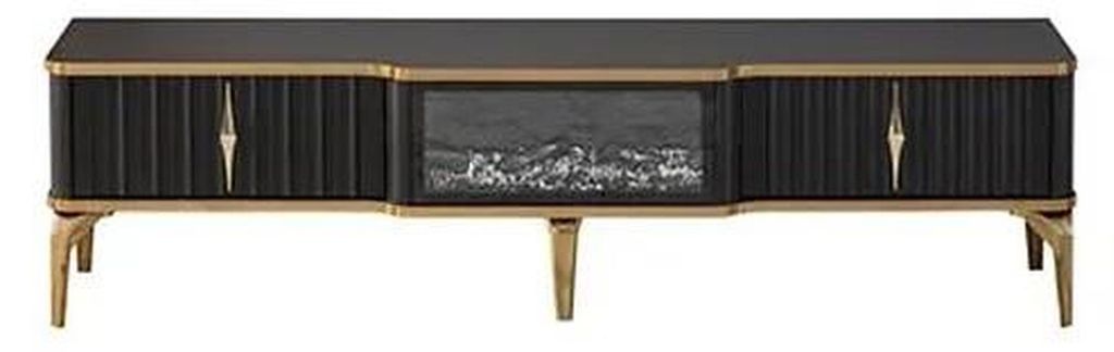 Schwarzes TV-Lowboard neue Möbel MDF-Metall für Wohnzimmer
