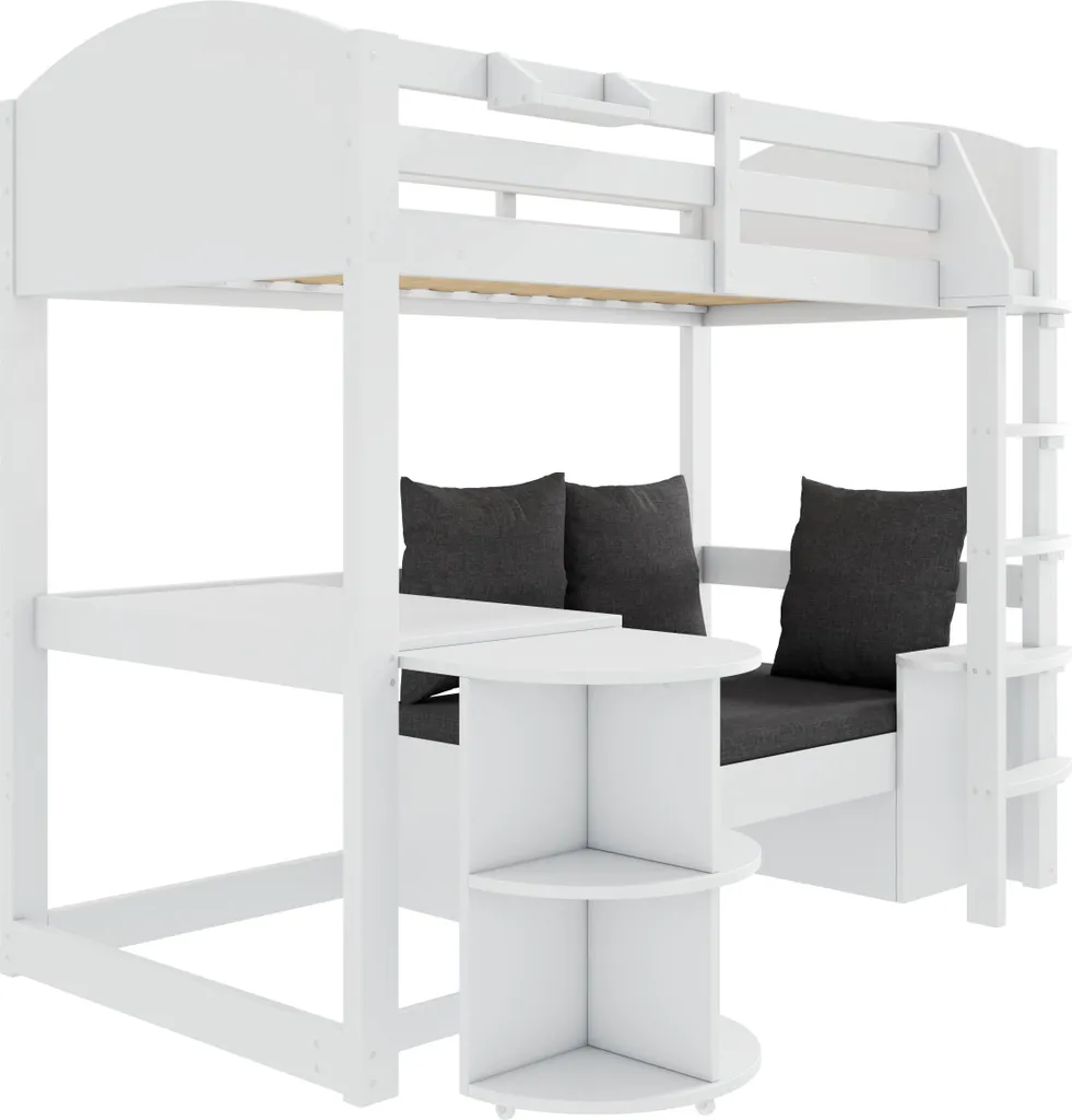 Lit combiné enfant 90x200 cm idéal pour petite chambre blanche - 12