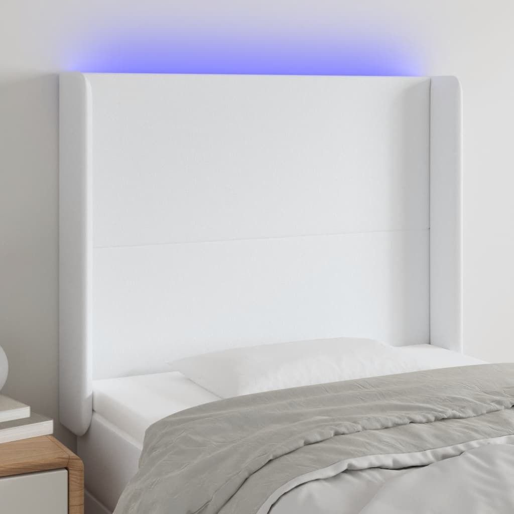 2025 Moderne LED Kopfteil Weiß 103x16x118/128 cm Kunstleder - Kopfteile,Design 5730681 3parcel