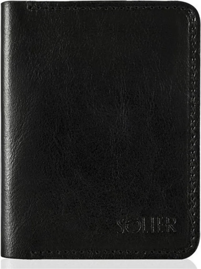 Portefeuille Solier SW10 Cuir Noir SW1015462 Anti-Encombrement Homme
