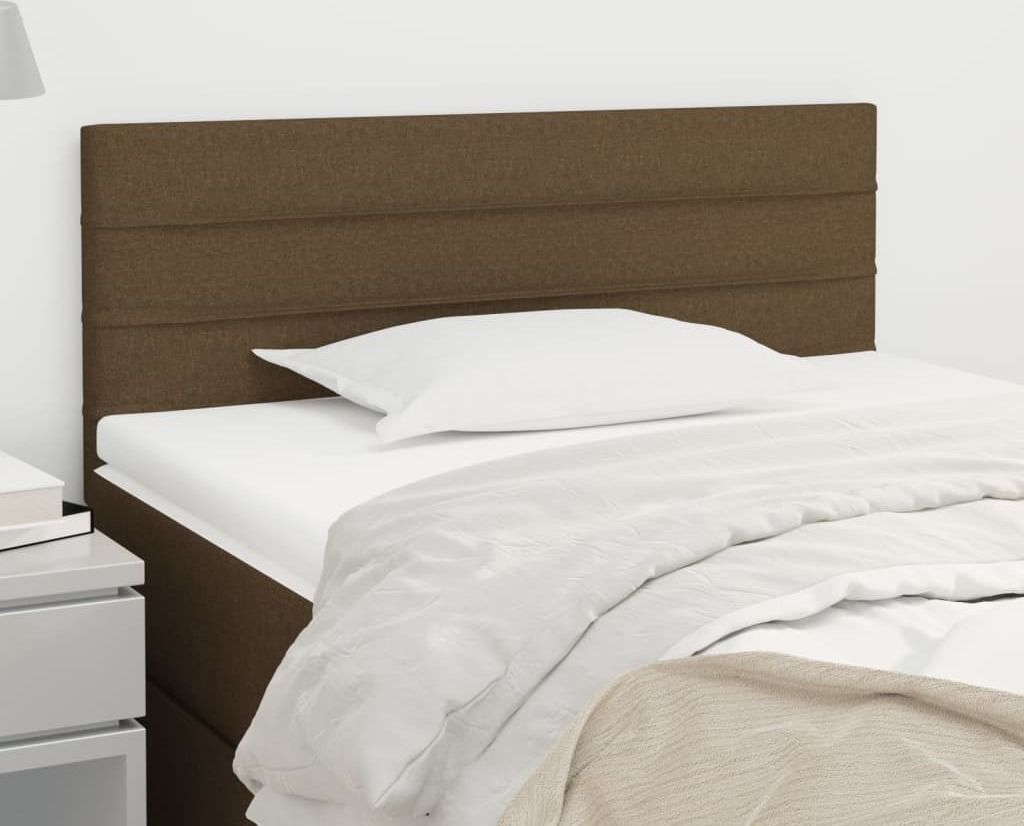 The Living Store Kopfteil Dunkelbraun 100x5x78/88 cm Stoff