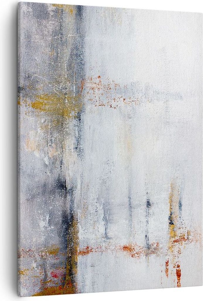 Bild auf Leinwand - Leinwandbild - Einteilig - Abstraktion weiß verschwommen - 50x70cm - Wand Bild - Wanddeko - Wandbilder - Leinwanddruck - Wandd...