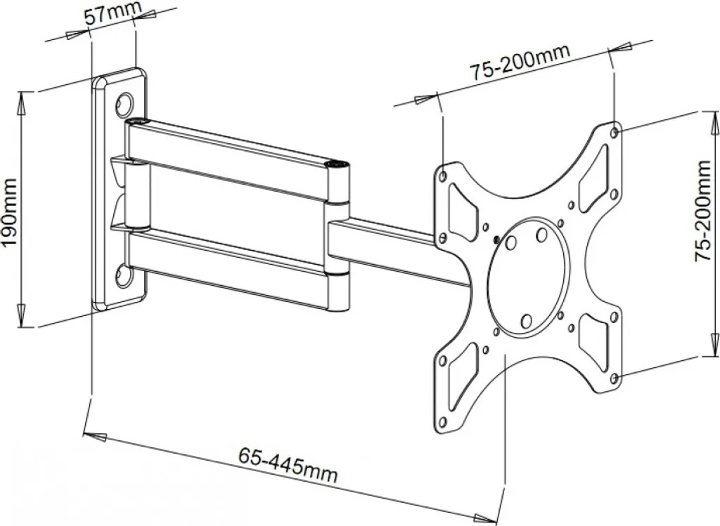 Fini les Reflets : Support Mural TV Orientable 19 à 37 Pouces Blanc Techly LCD - 5