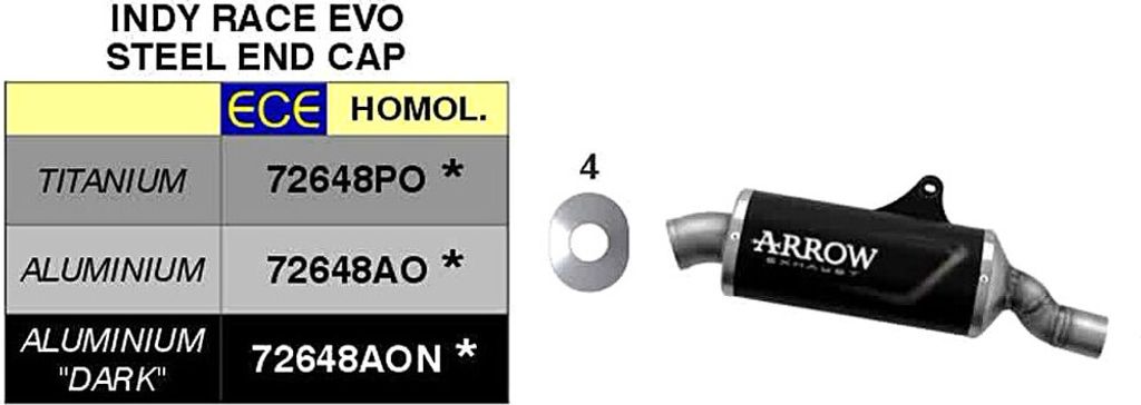 ARROW Indy Race Evo Slip-On Auspuff Aluminium und Edelstahl-Endkappe Suzuki V-Strom 800DE