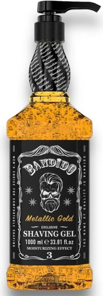 Gel de Rasage Anti-Irritation Bandido 1000ml Hydratant Or Métallique