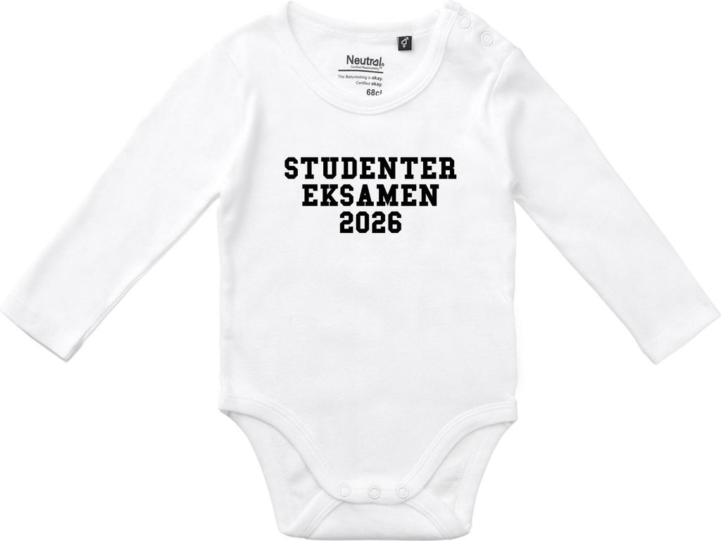 Huuraa Baby Body Studentereksamen 2026 Abschluss Dänemark 74 White Baumwolle Fairtrade Langarmbody Geschenkidee