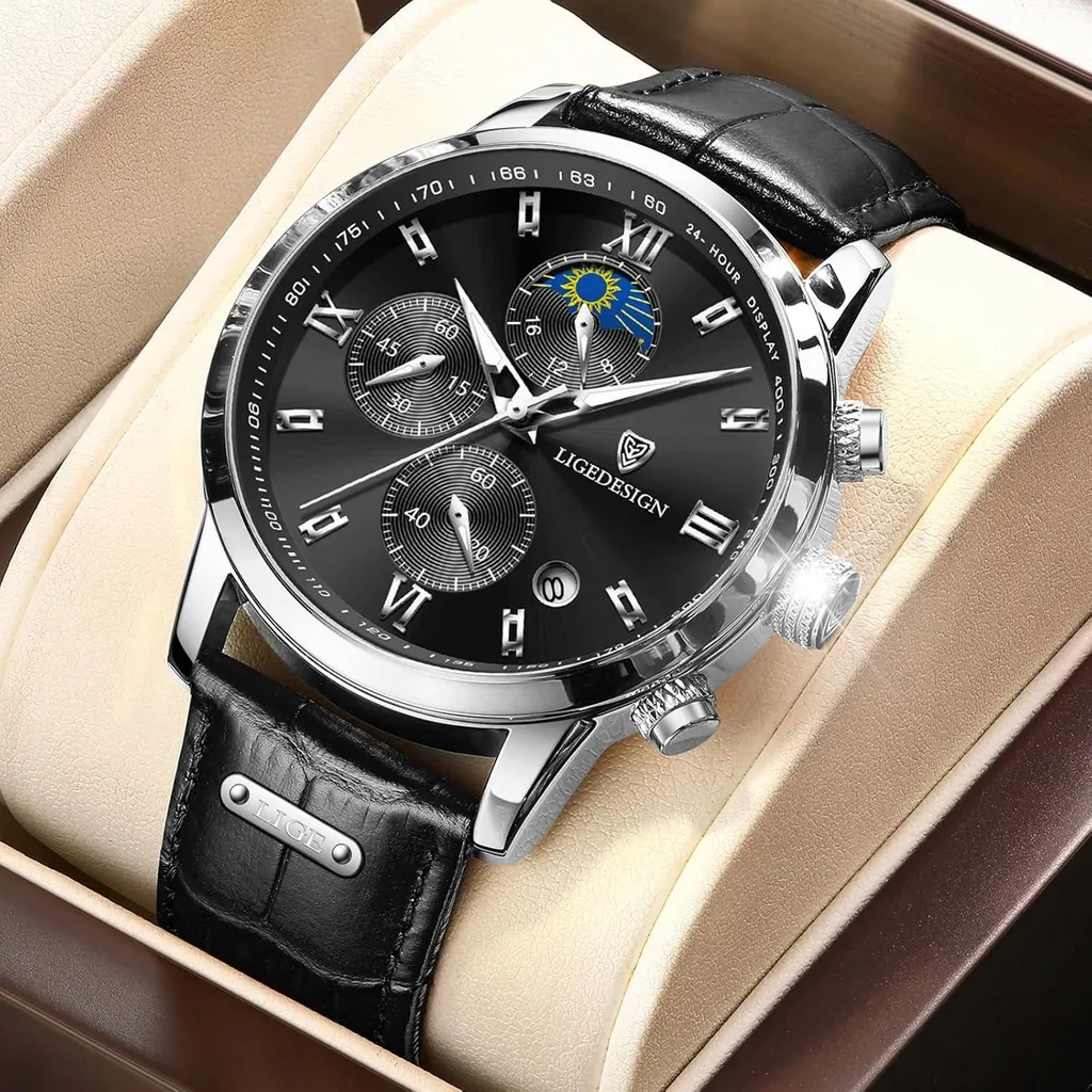 Orologio da uomo analogico con cinturino in pelle