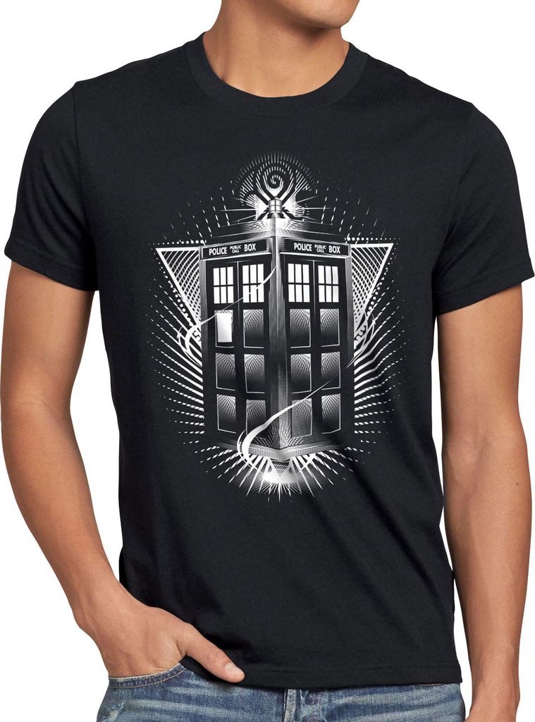 style3 Wibbly Wobbly T-Shirt Herren zeitreise serie polizei notrufzelle