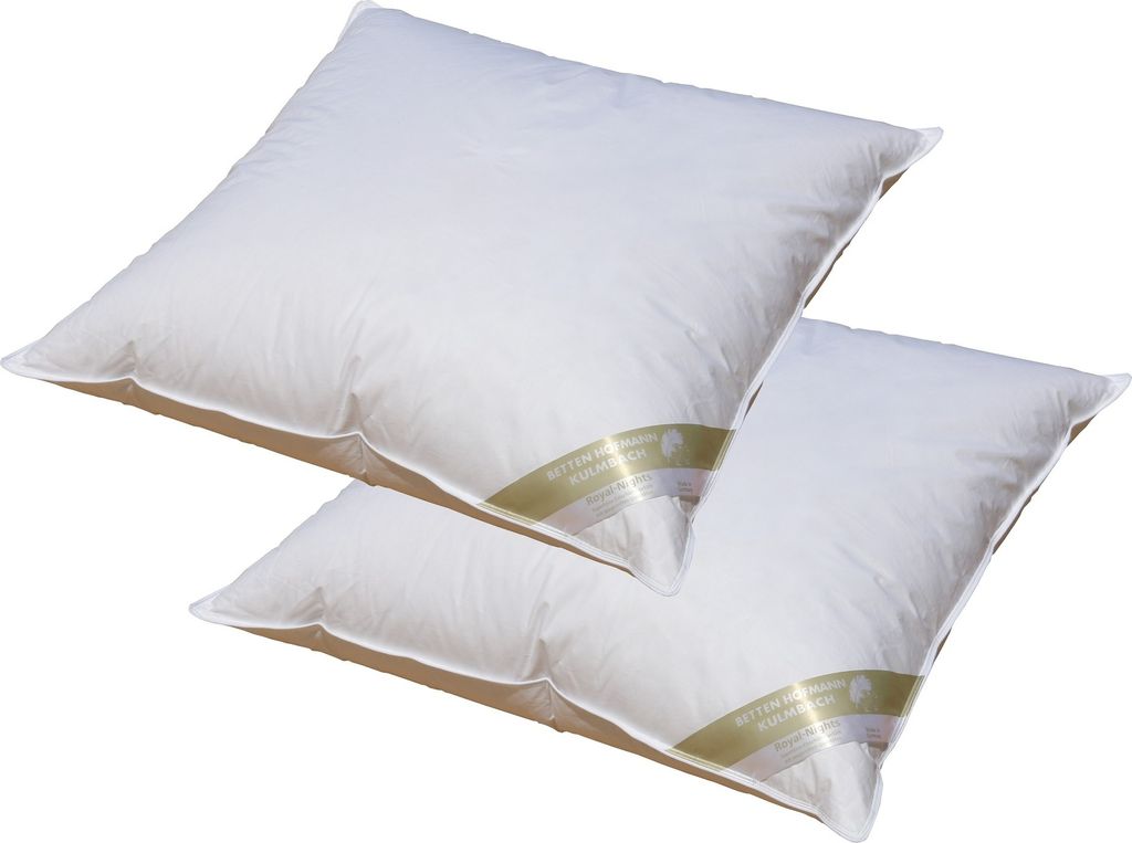 2 Stück Betten Hofmann Canada Federkissen Kopfkissen 80x80 cm 950 g waschbar 15% Daunen