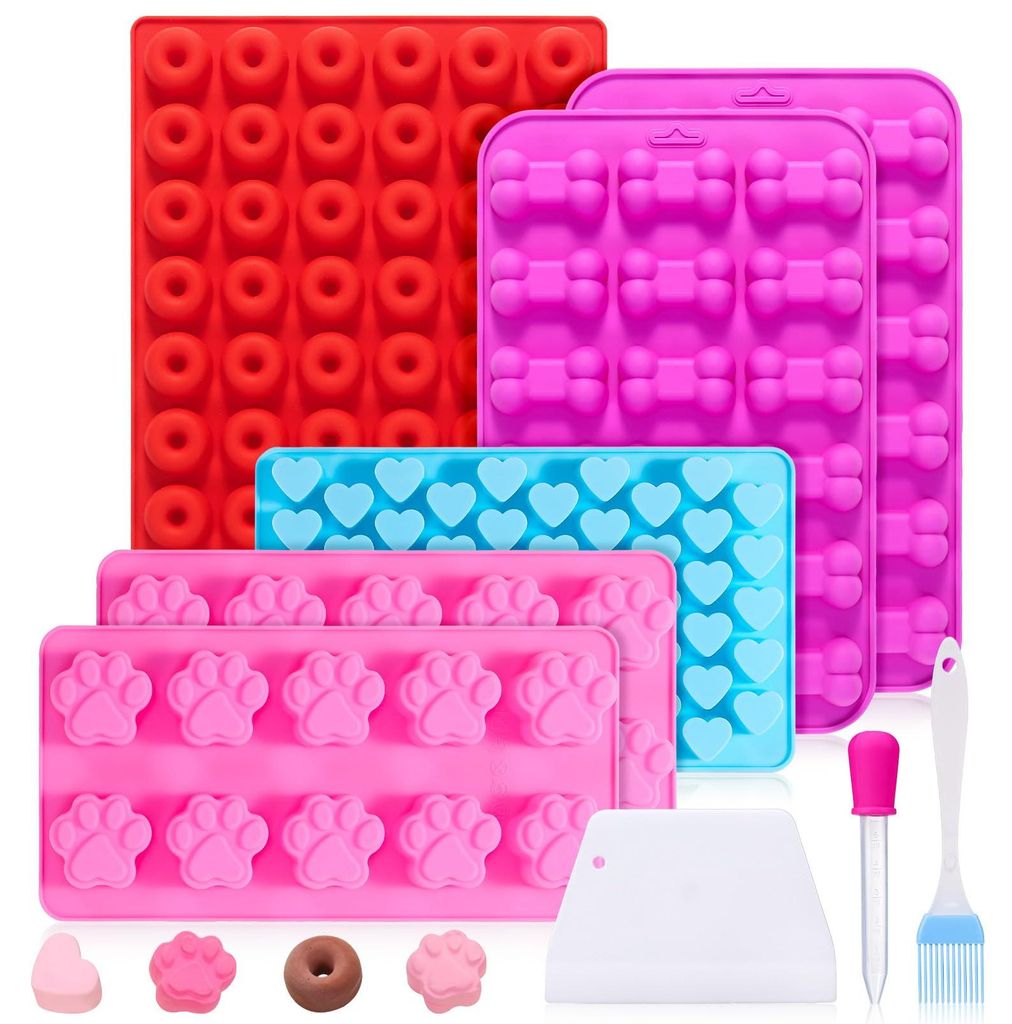 Backmatte für Hundekekse, 9-teiliges Set Backmatten für Hundeleckerlis, Silikon-Backform für Hundekekse für den Backofen, Mini-Silikon-Backmatt...