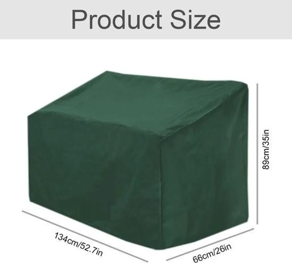 Couverture de banc de jardin pour extérieur imperméable et robuste verte