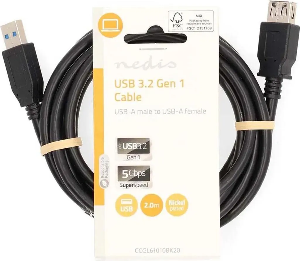 NEDIS Cavo USB 2.0 USB-A A Micro-B - 1 Metro, 480 Mbps, Ricarica 10W - Nero - 2