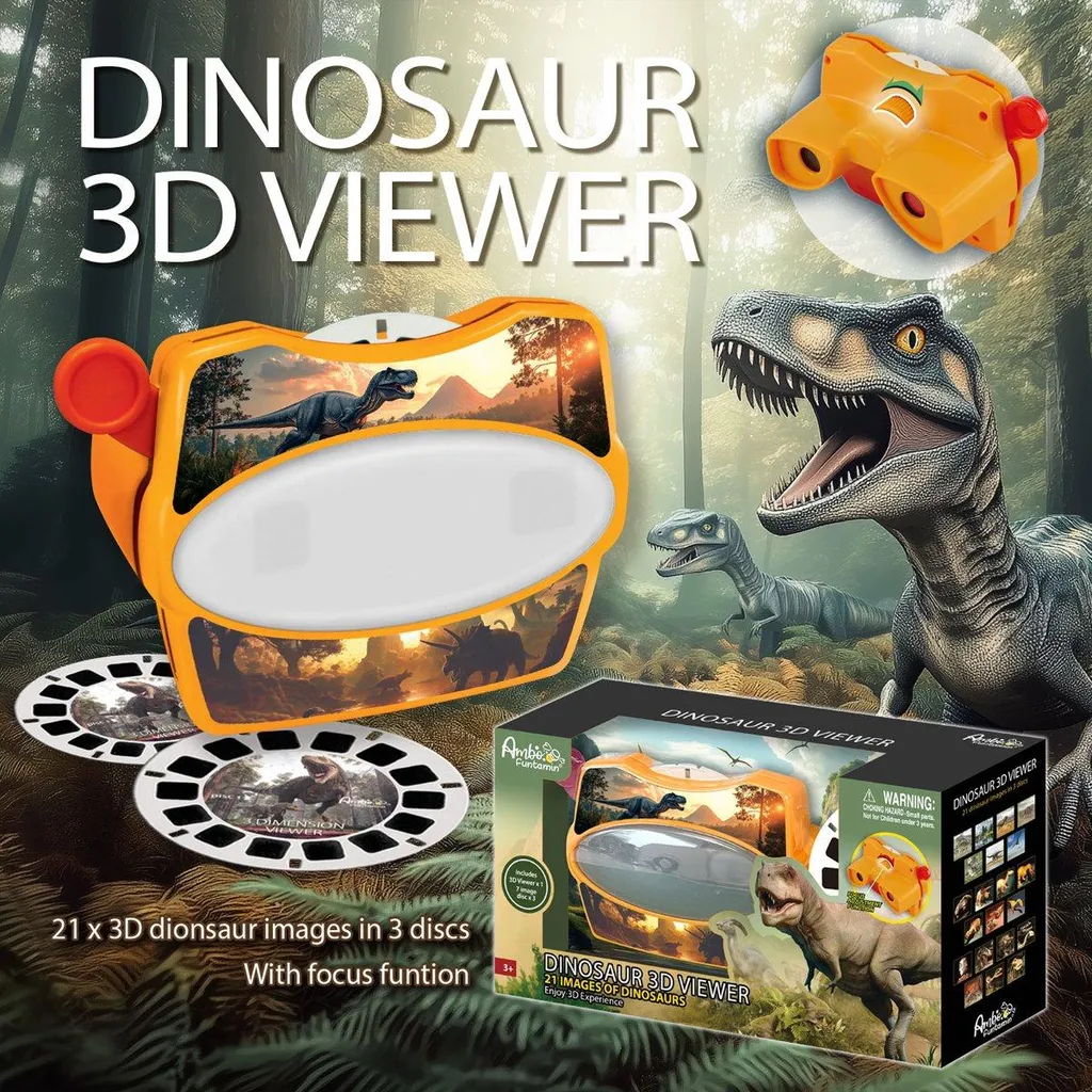 Jeu Éducatif Dinosaure Ambo 3D : Visionneuse d'Images en Relief Enfant