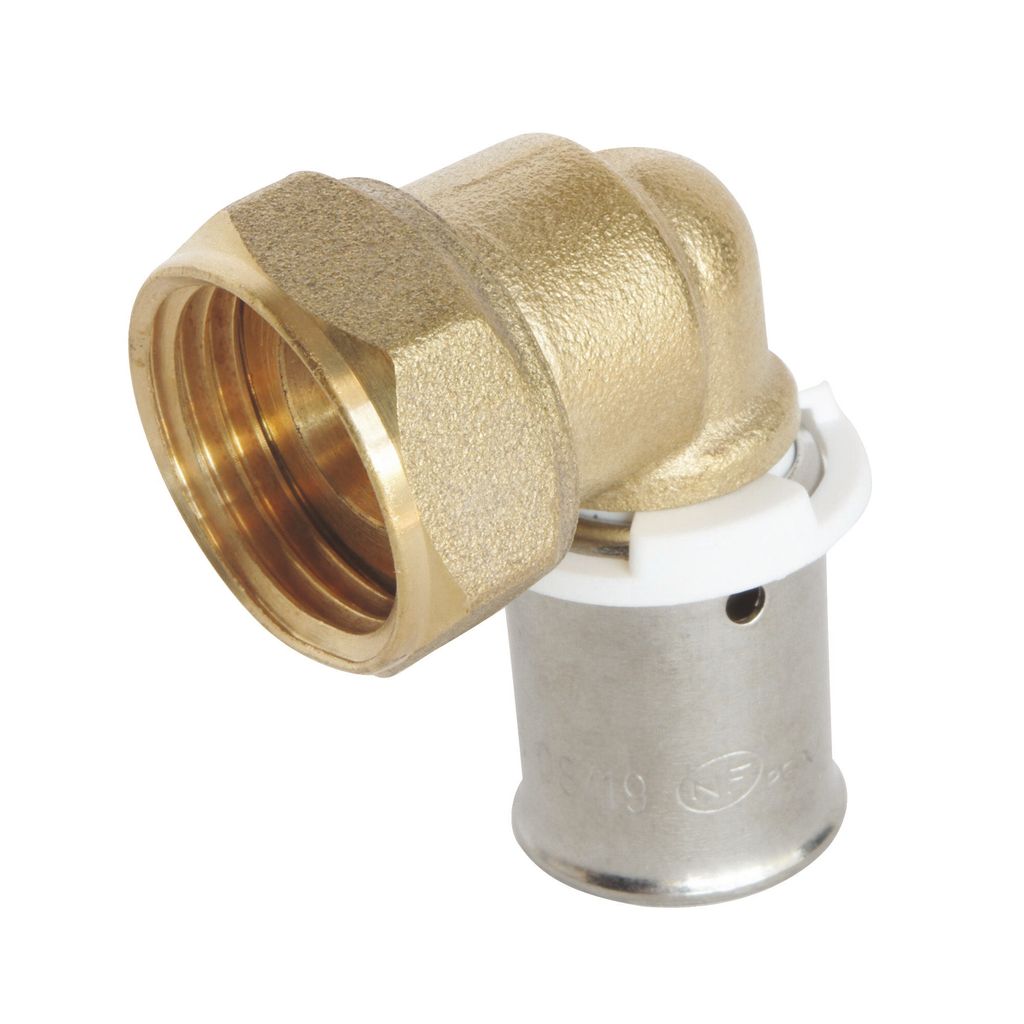 SOMATHERM FOR YOU – Pressfitting – Zuverlässig, einfach und schnell zu montieren – abgewinkelte Drehmutter 15/21 – PER Ø16