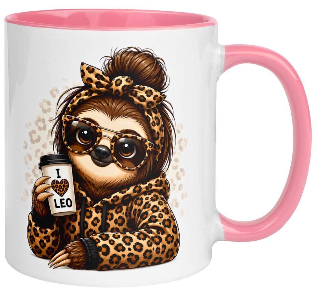 Tasse Faultier – „Leoparden Style“ – lustiger Geschenk Produktbild 