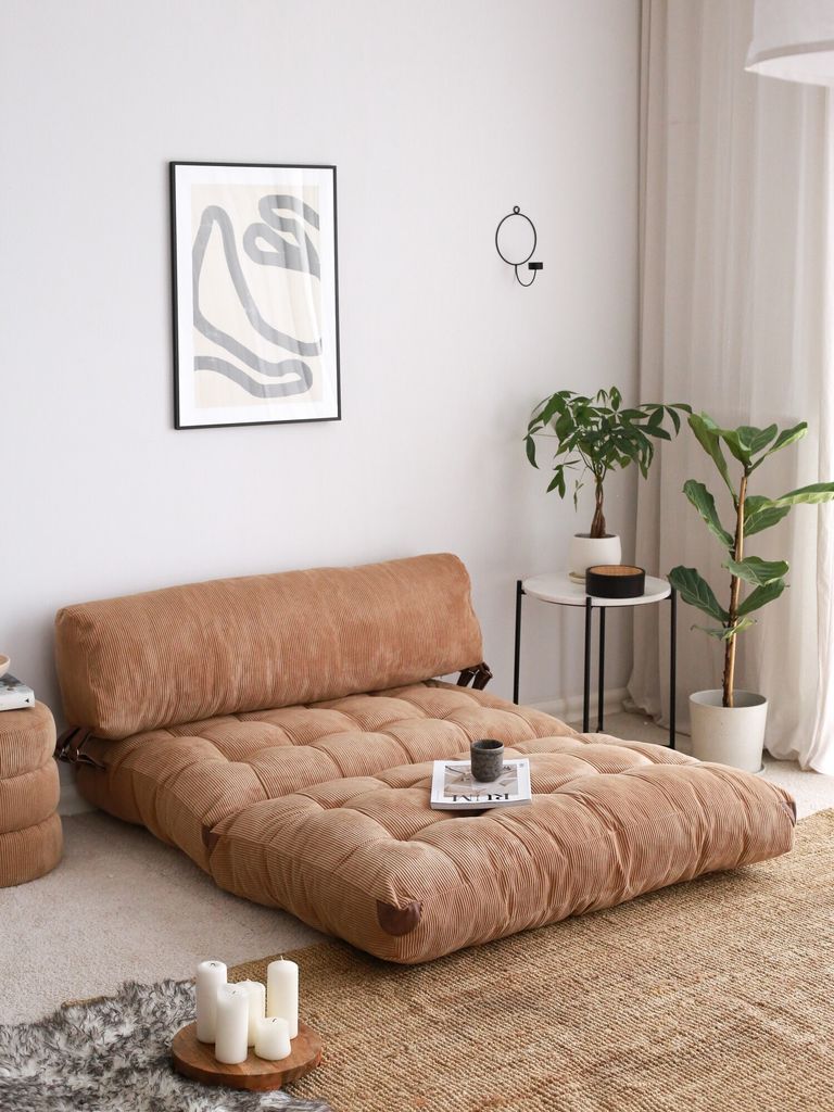Hanah Home, Fold Kadife 2 - Camel, Schlafsofas, Produktbild 