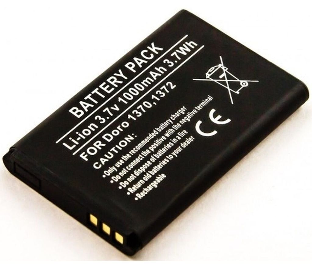 Akku für Doro 1372 Li-Ion 3,7 Volt 1000 mAh schwarz Produktbild 
