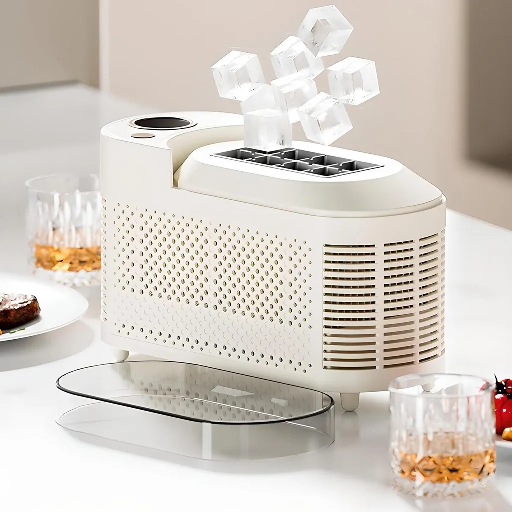Mini machine à glaçons compacte en inox pour la maison et le bureau - 3