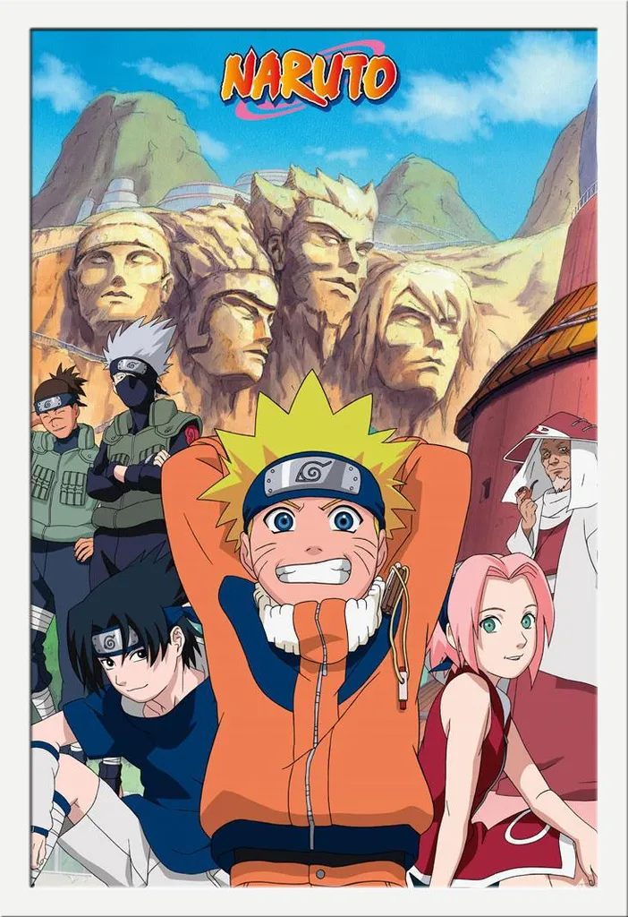 Naruto Shippuden Poster Maxi + Cornice Shinsuke Bianco Acrilico