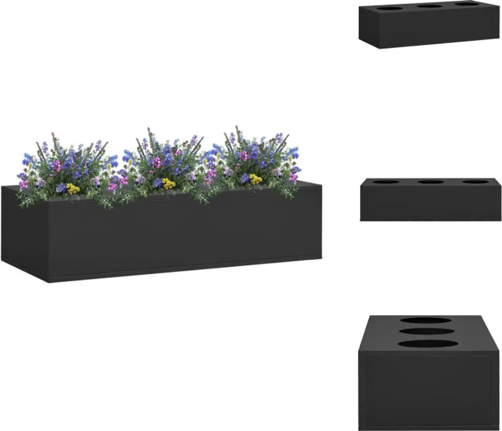 vidaXL Bac à fleurs de bureau anthracite 90x40x23 cm en acier robuste